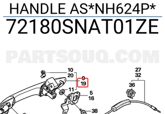 Honda 72180SNAT01ZE HANDLE AS*NH624P*
