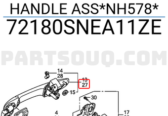 Honda 72180SNEA11ZE HANDLE ASS*NH578*