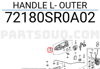 Honda 72180SR0A02 HANDLE L- OUTER