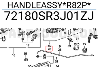 Honda 72180SR3J01ZJ HANDLEASSY*R82P*