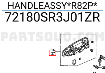 Honda 72180SR3J01ZR HANDLEASSY*R82P*