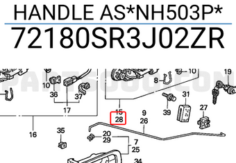 Honda 72180SR3J02ZR HANDLE AS*NH503P*