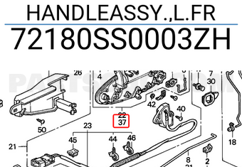 Honda 72180SS0003ZH HANDLEASSY.,L.FR