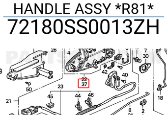 Honda 72180SS0013ZH HANDLE ASSY *R81*