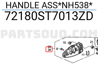 Honda 72180ST7013ZD HANDLE ASS*NH538*