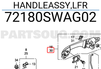 Honda 72180SWAG02 HANDLEASSY,LFR