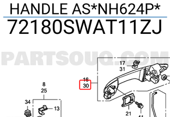 Honda 72180SWAT11ZJ HANDLE AS*NH624P*
