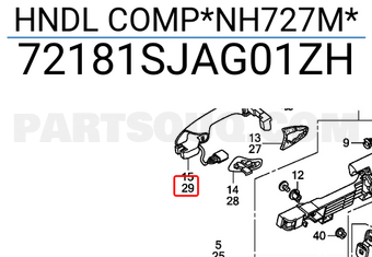 Honda 72181SJAG01ZH HNDL COMP*NH727M*