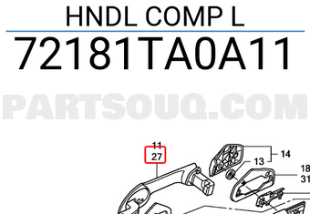 Honda 72181TA0A11 HNDL COMP L