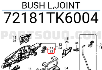 Honda 72181TK6004 BUSH L,JOINT