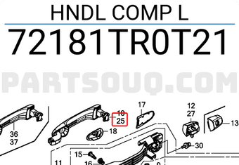 Honda 72181TR0T21 HNDL COMP L