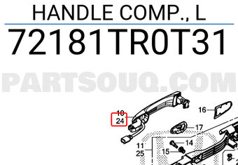 Honda 72181TR0T31 HANDLE COMP., L