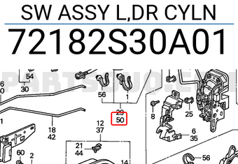 Honda 72182S30A01 SW ASSY L,DR CYLN