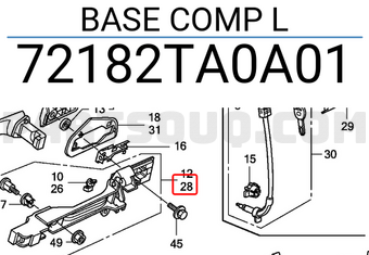 Honda 72182TA0A01 BASE COMP L
