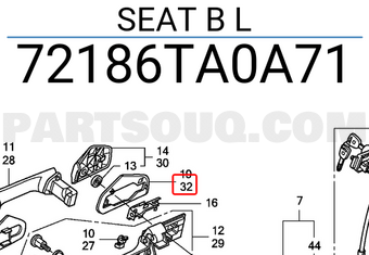 Honda 72186TA0A71 SEAT B L