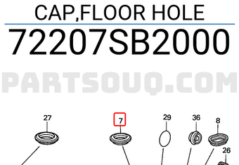 Honda 72207SB2000 CAP,FLOOR HOLE
