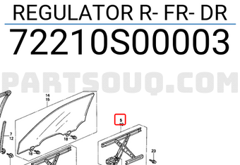 Honda 72210S00003 REGULATOR R- FR- DR