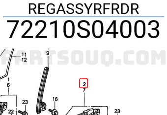 Honda 72210S04003 REGASSYRFRDR