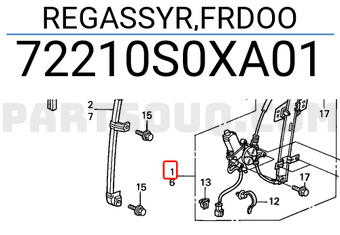 Honda 72210S0XA01 REGASSYR,FRDOO