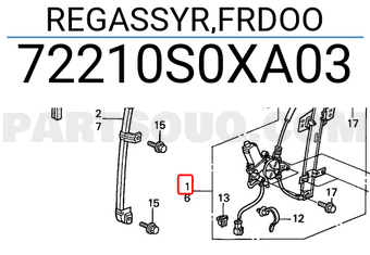 Honda 72210S0XA03 REGASSYR,FRDOO