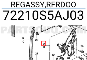 Honda 72210S5AJ03 REGASSY,RFRDOO