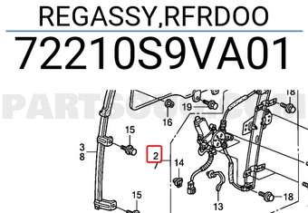 Honda 72210S9VA01 REGASSY,RFRDOO