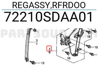 Honda 72210SDAA01 REGASSY,RFRDOO