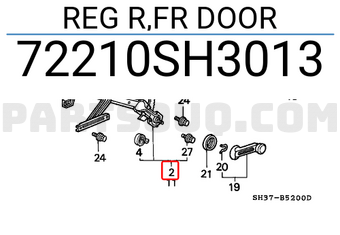 Honda 72210SH3013 REG R,FR DOOR