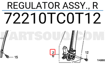 Honda 72210TC0T12 REGULATOR ASSY., R