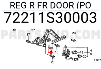 Honda 72211S30003 REG R FR DOOR (PO