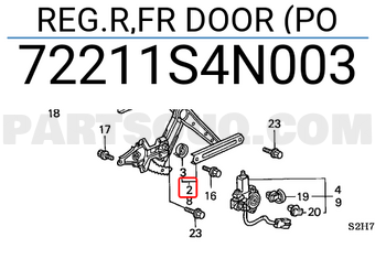 Honda 72211S4N003 REG.R,FR DOOR (PO