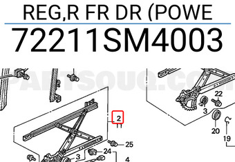 Honda 72211SM4003 REG,R FR DR (POWE