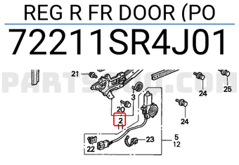 Honda 72211SR4J01 REG R FR DOOR (PO