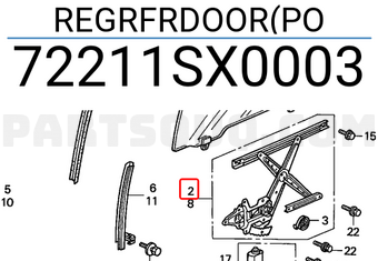 Honda 72211SX0003 REGRFRDOOR(PO