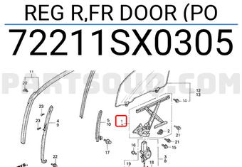 Honda 72211SX0305 REG R,FR DOOR (PO