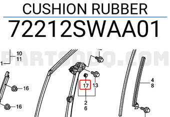 Honda 72212SWAA01 CUSHION RUBBER