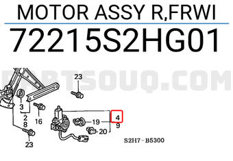 Honda 72215S2HG01 MOTOR ASSY R,FRWI