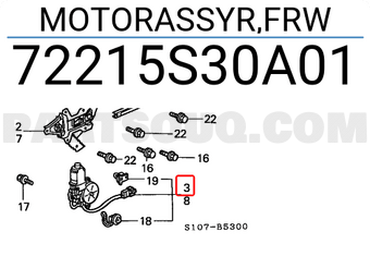 Honda 72215S30A01 MOTORASSYR,FRW
