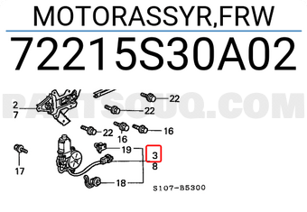 Honda 72215S30A02 MOTORASSYR,FRW