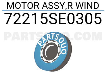 Honda 72215SE0305 MOTOR ASSY,R WIND