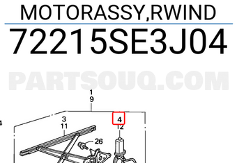 Honda 72215SE3J04 MOTORASSY,RWIND