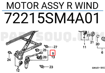 Honda 72215SM4A01 MOTOR ASSY R WIND