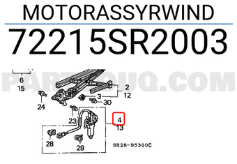 Honda 72215SR2003 MOTORASSYRWIND