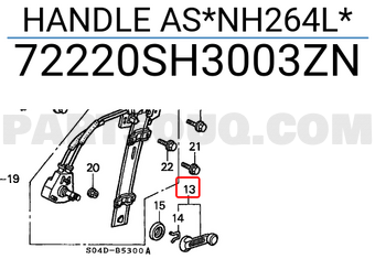 Honda 72220SH3003ZN HANDLE AS*NH264L*