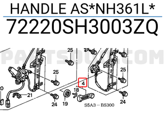 Honda 72220SH3003ZQ HANDLE AS*NH361L*