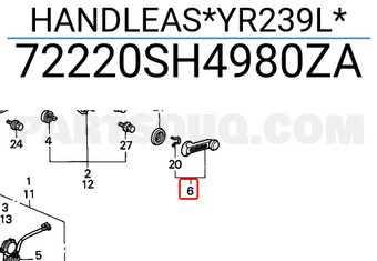 Honda 72220SH4980ZA HANDLEAS*YR239L*