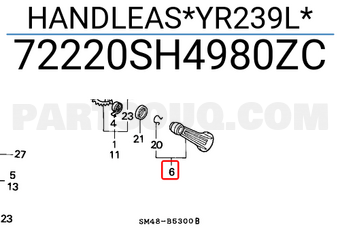 Honda 72220SH4980ZC HANDLEAS*YR239L*