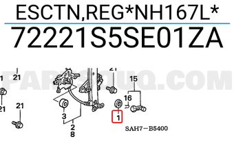 Honda 72221S5SE01ZA ESCTN,REG*NH167L*