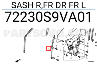 Honda 72230S9VA01 SASH R,FR DR FR L