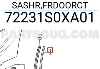 Honda 72231S0XA01 SASHR,FRDOORCT